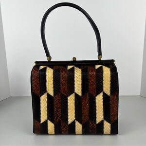 Harrods Vintage Snakeskin Style Patchwork Purse